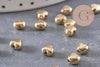 Gold-tone plastic domed heart beads, 5.5mm, x 10g VALID