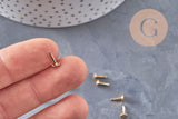 Support pour pin's laiton doré 8mm, x10 (G11020)