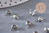 Cache-noeud chaine boule acier 304 platine avec trou 4mm, x10 (G11018)