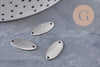 Pendentif connecteur ovale acier 201 inoxydable platine 17mm, x5 VALIDE