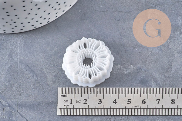 Emporte-Pièce Pâte polymère rond Fleur tournesol créole interchangeable 30mm, x1 (G10996)