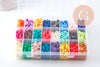 Kit boite mix de perles heishi 8mm 24 couleurs x1 (G11000)