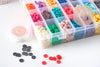 Kit boite mix de perles heishi 8mm 24 couleurs x1 (G11000)