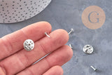Attache et support pour pin's fer platine 11mm, x5 (G11030)