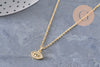 Collier chaine acier inoxydable doré 14k 1.5/45cm, x1 (G6745)