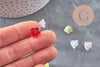 Perles fleur de rose verre tchèque multicolore 11mm, x10 (G11041)