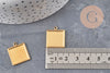 Pendentif carré cabochon laiton brut, x2 (G11038) VALIDE