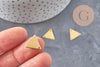 Breloque triangle 3 trous laiton brut 14mm, x10 (G11033) VALIDE