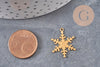 Pendentif flocon de neige laiton brut 21mm, x2 (G11036)