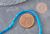 Perles Agate naturelle bleu facettées 3mm, x1 fil de 38cm (G11096)