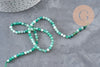 Perles Agate rayée naturelle vert facettées 4mm, x1 fil de 38cm (G11093)