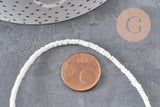 Perles heishi coquillage naturel blanc 3-4mm x1 fil de 60cm (G11092)