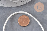 Perles heishi coquillage naturel blanc 3-4mm x1 fil de 60cm (G11092)
