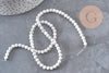 Perle ronde howlite blanche naturelle 4mm, x1 fil de 38cm (G11091)