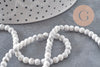 Perle ronde howlite blanche naturelle 4mm, x1 fil de 38cm (G11091)