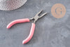 Pince plate bec fin fabrication de bijoux acier support rose 11.5cm, x1 (G11062)