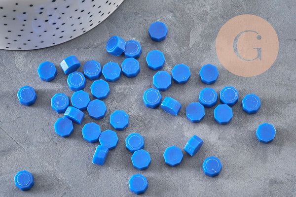 Granulés cire bleu à cacheter, fourniture pour création sceaux personnalisés pour sceaux et invitations de mariage, x100 (G4174)