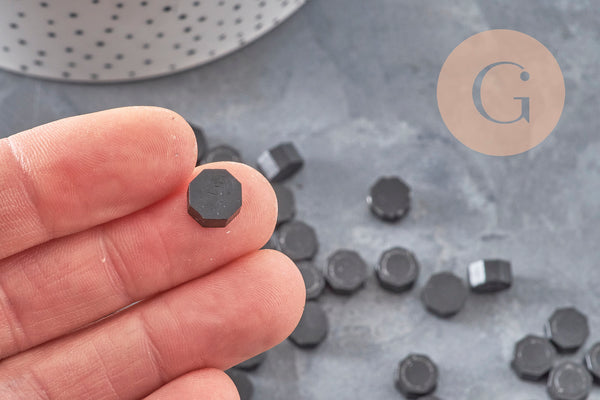 Granulés cire noire à cacheter,fourniture pour création de sceaux personnalisés pour vos sceau et invitations de mariage DIY, x100 (G4956)