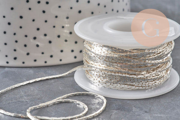 Chaine argentée serpent argentée 1.5 mm, x 5Mètres (G0734)