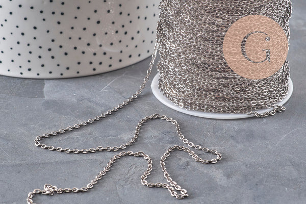 Chaine forçat métal noir Metalgun 2mm, x5 mètres (G1197)