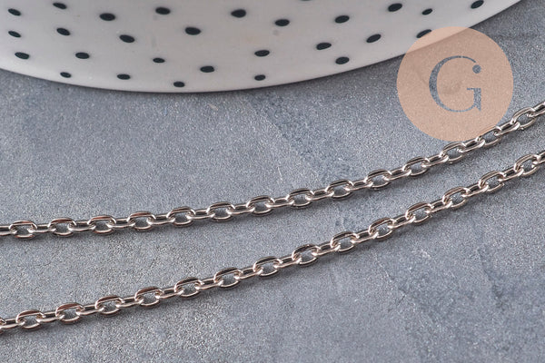 Chaine forçat métal noir Metalgun 2mm, x5 mètres (G1197)