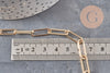 Chaine fer doré or pâle maille rectangle 18x6mm, x1 mètre (G1858)