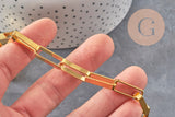 Chaine doré maille rectangle,chaine collier, chaine dorée,chaine large,19x7mm, X 1Mètre G1788