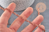 Chaine cuivre maille torsadée 7mm, x 1Mètre (G2390)
