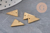 Breloque triangle à l'envers 1 trou laiton brut 14mm, x10 (G11082)