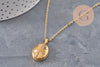 Collier pendentif locket lune & étoiles personnalisable acier 304 inoxydable doré, x1 (G11076) VALIDE