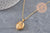 Collier pendentif locket lune & étoiles personnalisable acier 304 inoxydable doré, x1 (G11076) VALIDE