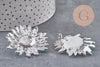 Boucles fleur tournesol XXL zamac doré ou platine 50mm, la paire (G9654)