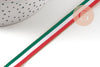 Ruban texte drapeaux pays 10mm, un ruban brodé de qualité pour travaux de couture ou création de bijoux, x1 mètre (G10831)