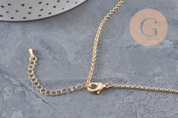 Collier locket rond porte-photo verre laiton doré 18K, x1 (G11087)