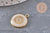 Pendentif rond motif pissenlit acier 304 inoxydable doré 16mm, x1 (G11103)