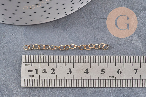 Chaine extension laiton brut 45mm, x5 (G11109)