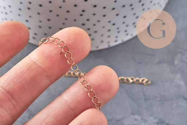 Chaine extension laiton brut 45mm, x5 (G11109)