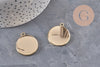 Pendentif rond support pour cabochon 25mm acier inoxydable doré, x1 (G11124)