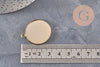 Pendentif rond support pour cabochon 25mm acier inoxydable doré, x1 (G11124)