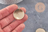 Pendentif rond support pour cabochon 25mm acier inoxydable doré, x1 (G11124)