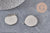 Pendentifs Supports cabochons ronds acier 304 inoxydable platine 25mm, x5 (G11126)