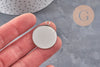 Pendentifs Supports cabochons ronds acier 304 inoxydable platine 25mm, x5 (G11126)