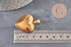 Pendentif locket coeur acier 304 inoxydable doré IP 21mm, x1 (G11139)