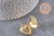 Pendentif locket cœur porte-photo laiton doré 18K 20.5mm, x1 (G11157)