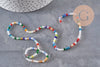 Perles cristal toupies à facette multicolore 3-3.3mm, x1 fil de 32.5cm (G11127)
