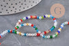 Perles cristal toupies à facette multicolore 3-3.3mm, x1 fil de 32.5cm (G11127)