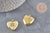 Pendentif locket coeur acier 304 inoxydable doré 25mm, x1 (G11140)