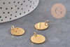 Pendentif rond acier 304 inoxydable doré IP 14mm finition Miroir, x1 (G11143)