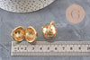 Pendentif locket boule laiton doré 18K étoiles 25mm, x1 (G11147)