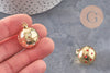 Pendentif locket boule laiton doré 18K étoiles 25mm, x1 (G11147)